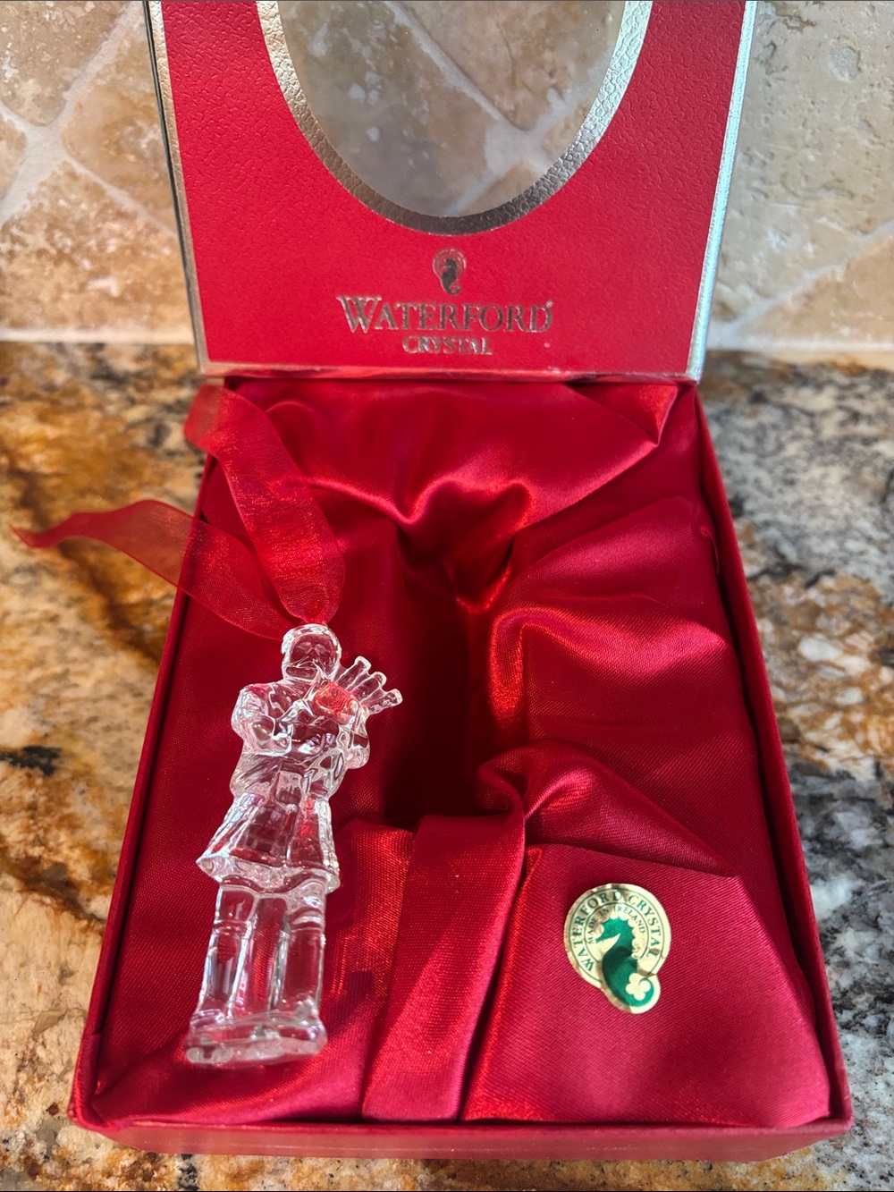 Waterford Crystal "11 Pipers Piping" 11th Edition Christmas Ornament 2005